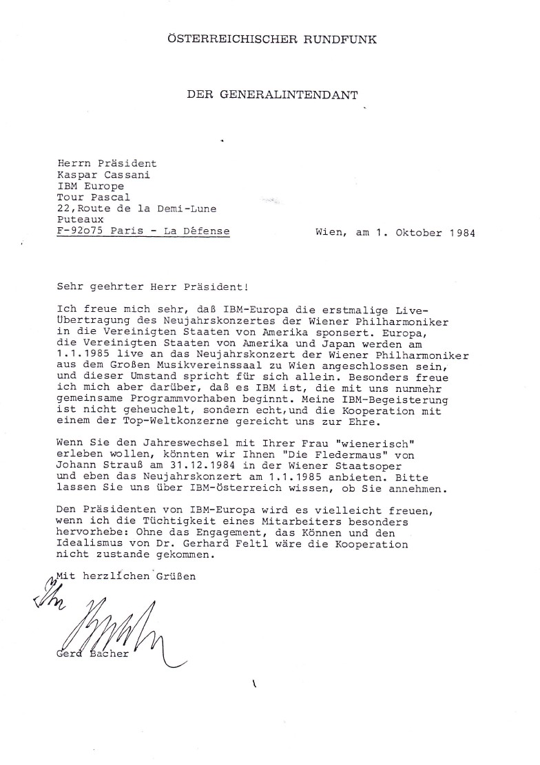 Brief - GI Gerd Bacher (1984)